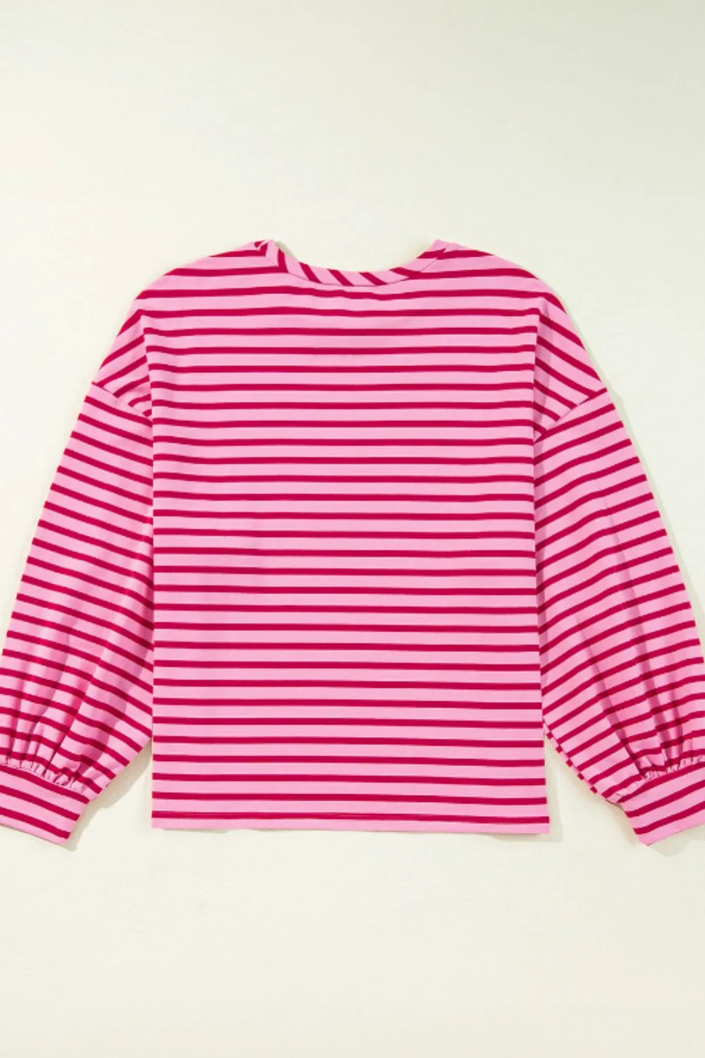 Striped Round Neck Long Sleeve Sweatshirt, image 6