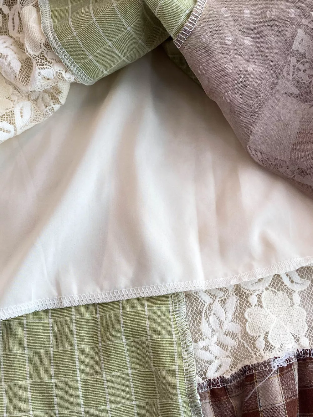 Patchwork Lace Trimmed A-Line Dress, image 4