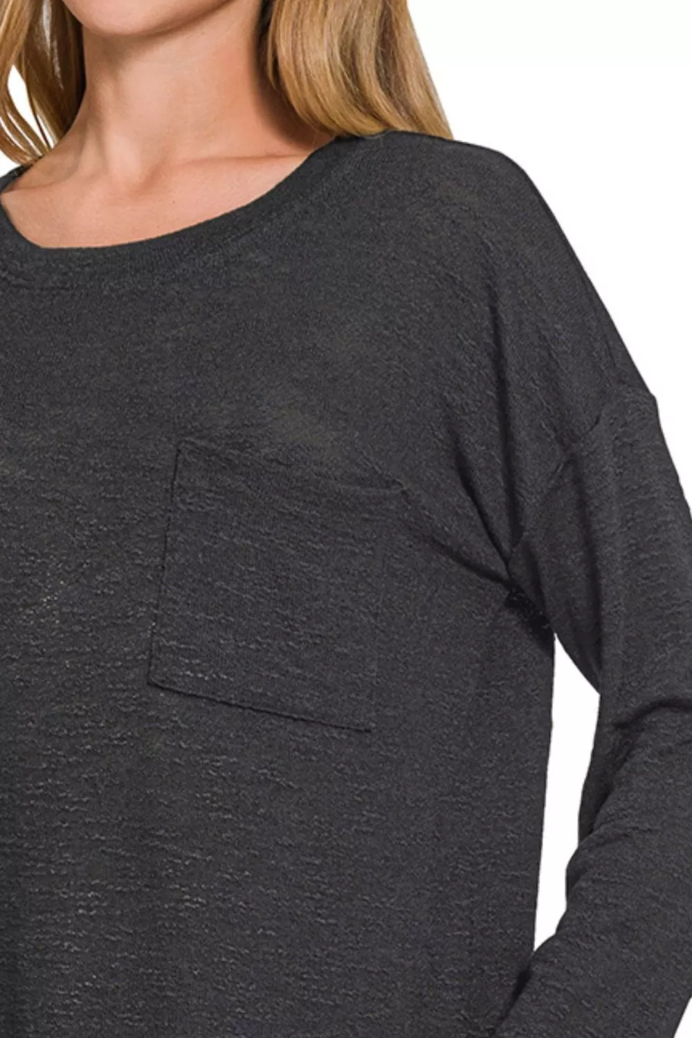Slub Hacci Long Sleeve T-Shirt, image 2
