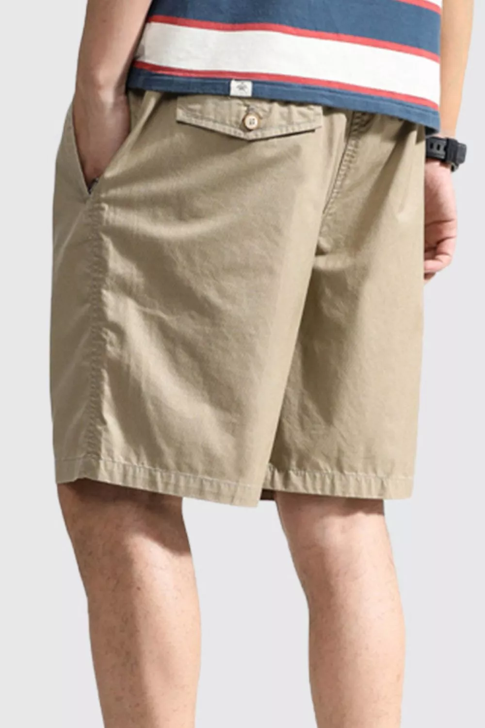 Men's Plus Size Casual Pocketed Shorts, image 2