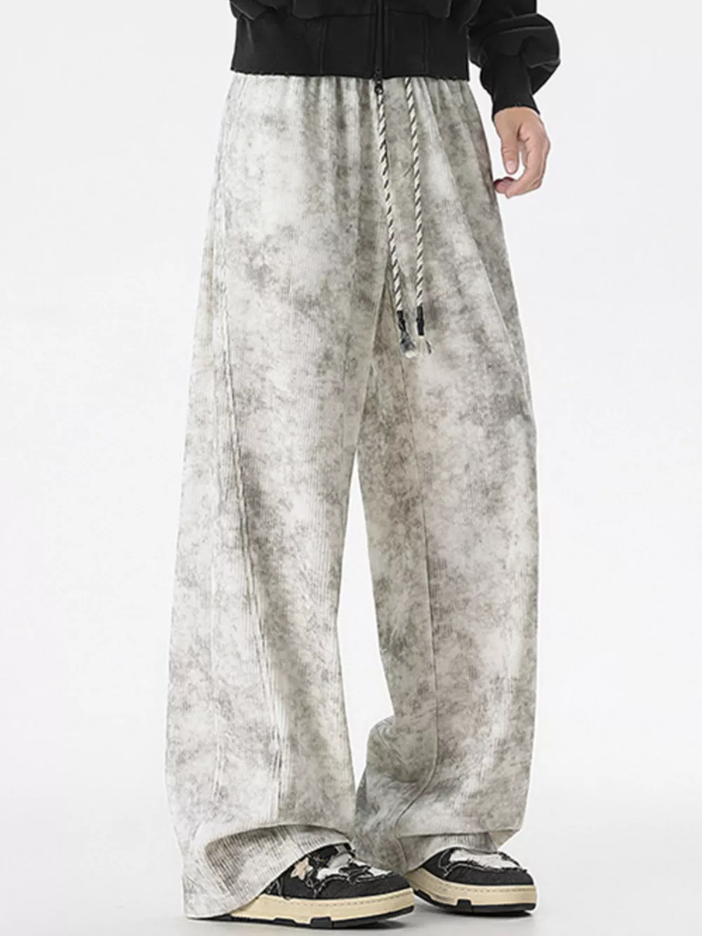 Men's Plus Size Vintage Wash Wide Leg Pants, image 5