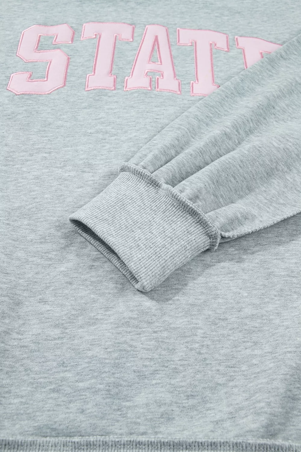 Exposed Seam Mock Neck STATE Letter Graphic Loose Sweatshirt, image 10