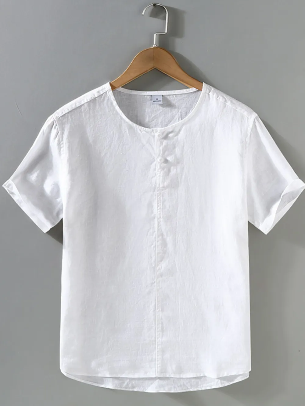 Men's Plus Size Round Neck Short Sleeve Blouse, image 7