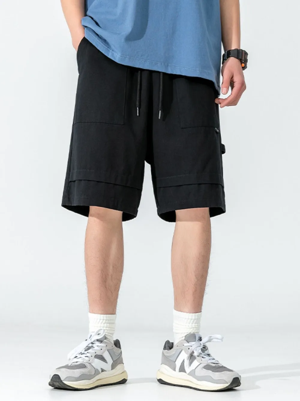 Men's Plus Size Drawstring Shorts with Pockets, image 3