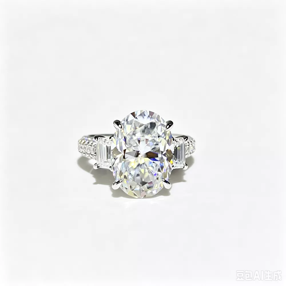 8 Carat 925 Sterling Silver Moissanite Ring, image 3