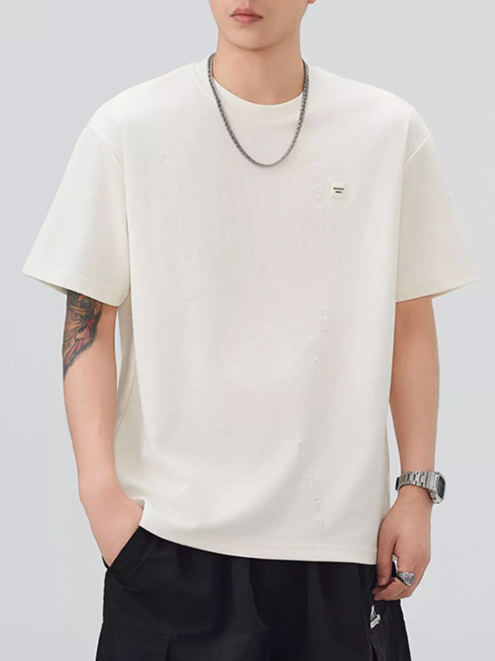 Men's Plus Size Round Neck Short Sleeve T-Shirt, image 9