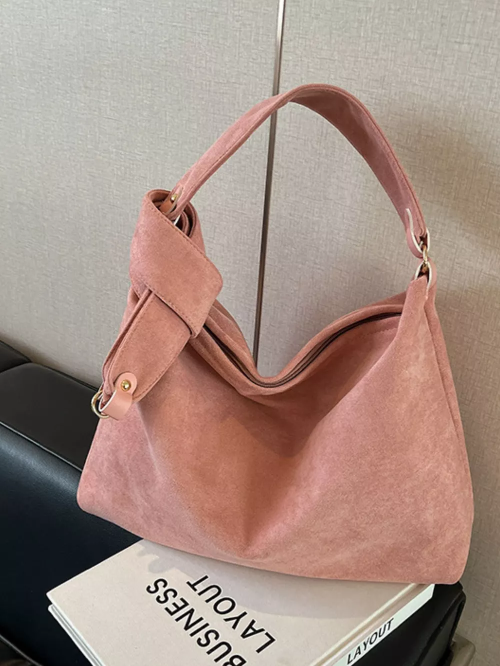 Suede Knot Shoulder Bag, image 6