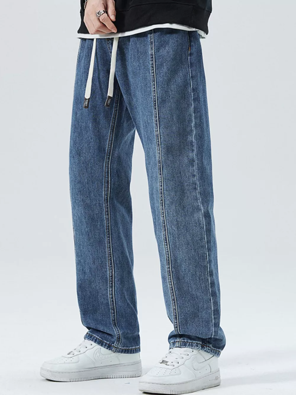 Men's Full Size Loose Fit Straight Leg Jeans Plus Size, image 2