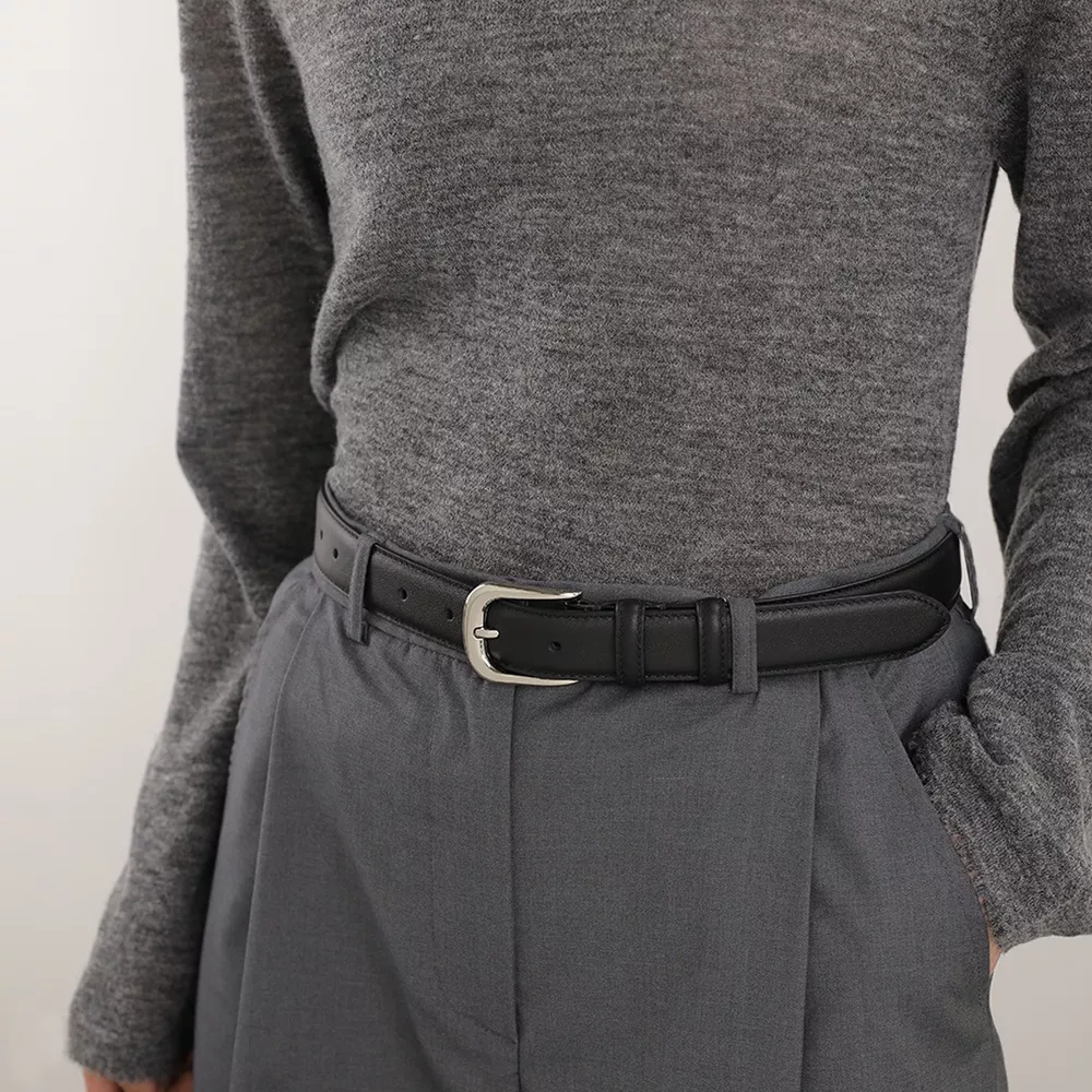 Classic Leather Skinny Belt