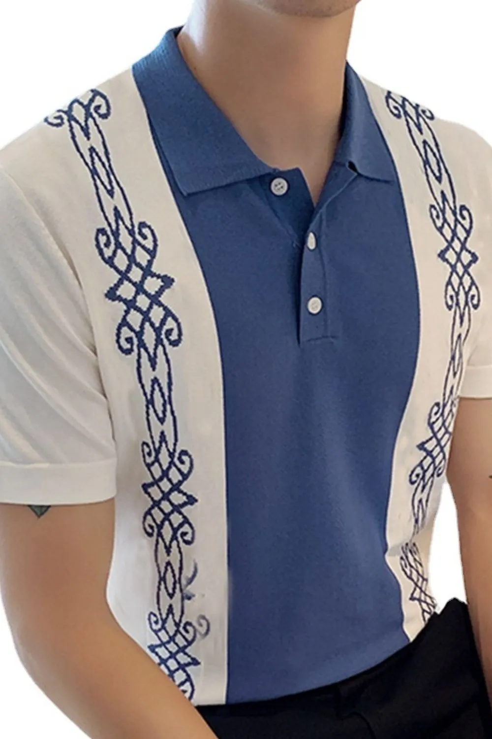 Men's Plus Size Button Detail Short Sleeve Polo, image 4