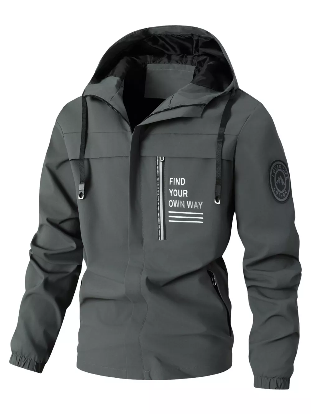 Men's Plus Size Hooded Outdoor Windproof Jacket, image 6