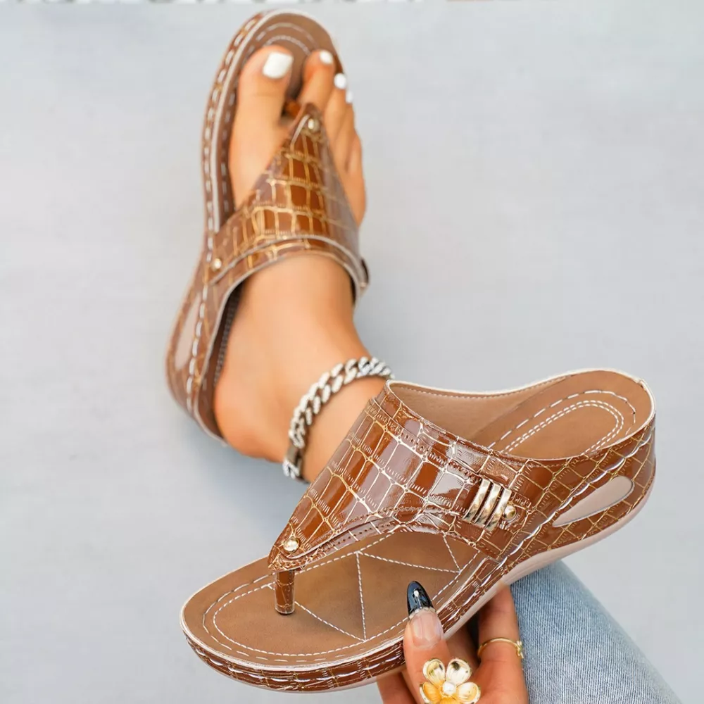 Toe Post Wedge Sandals, image 8