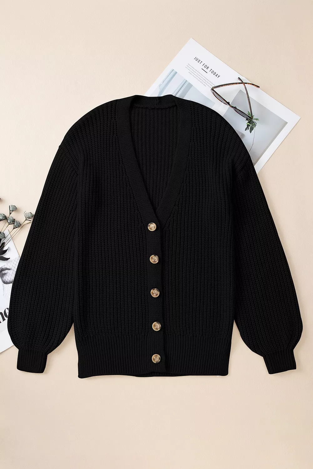 Chunky Knit Button-Down Cardigan, image 16