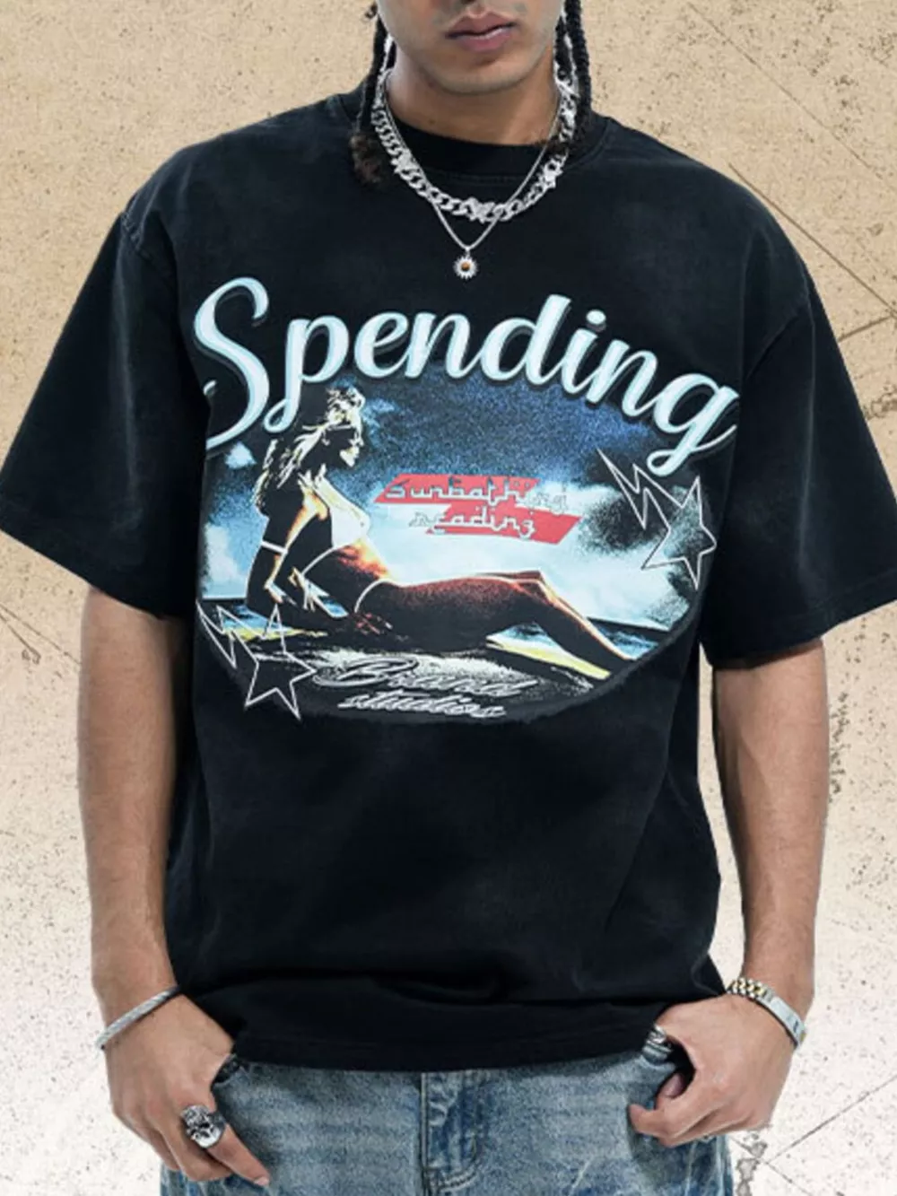 Men's Graphic Round Neck Half Sleeve T-Shirt