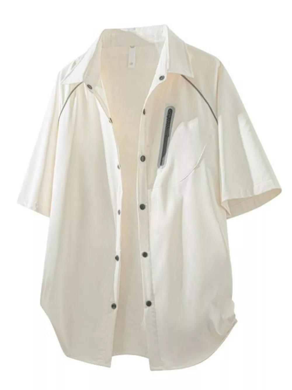 Men's Casual Short Sleeve Zipper Pocket Shirt, image 2
