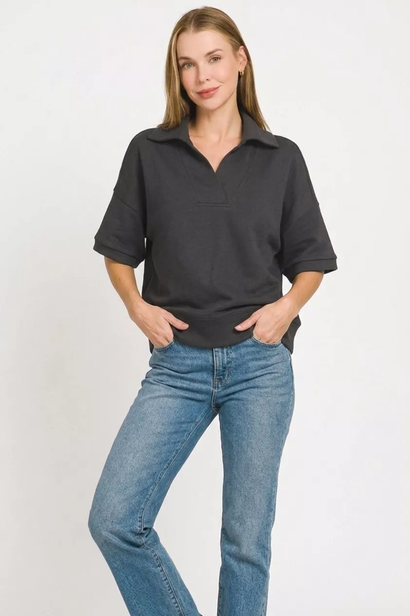 Scuba Collared Short Sleeve Pullover, image 3