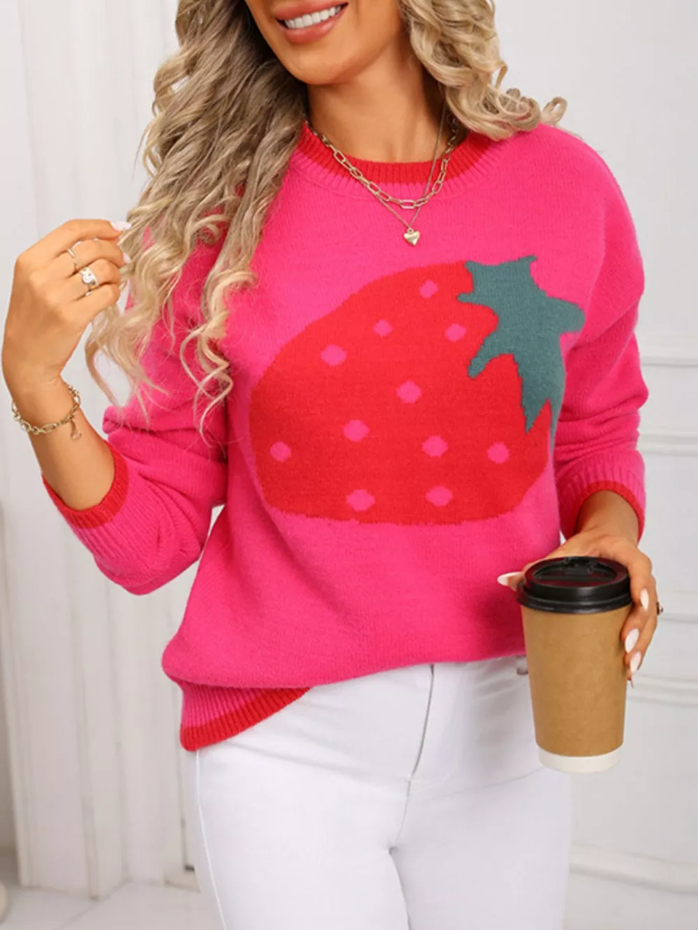 Strawberry Crew Neck Sweater, image 6