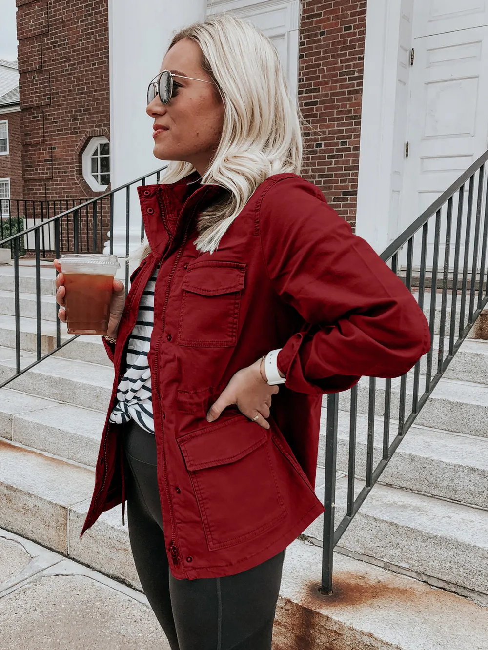 Pocketed Long Sleeve Zip Up Jacket, image 10
