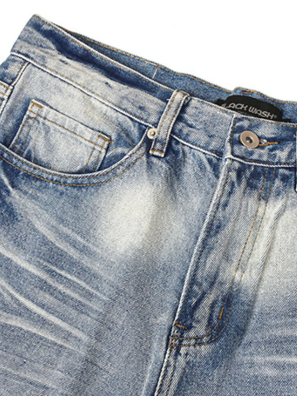 Men's Washed Wide Leg Relaxed Fit Jeans, image 5