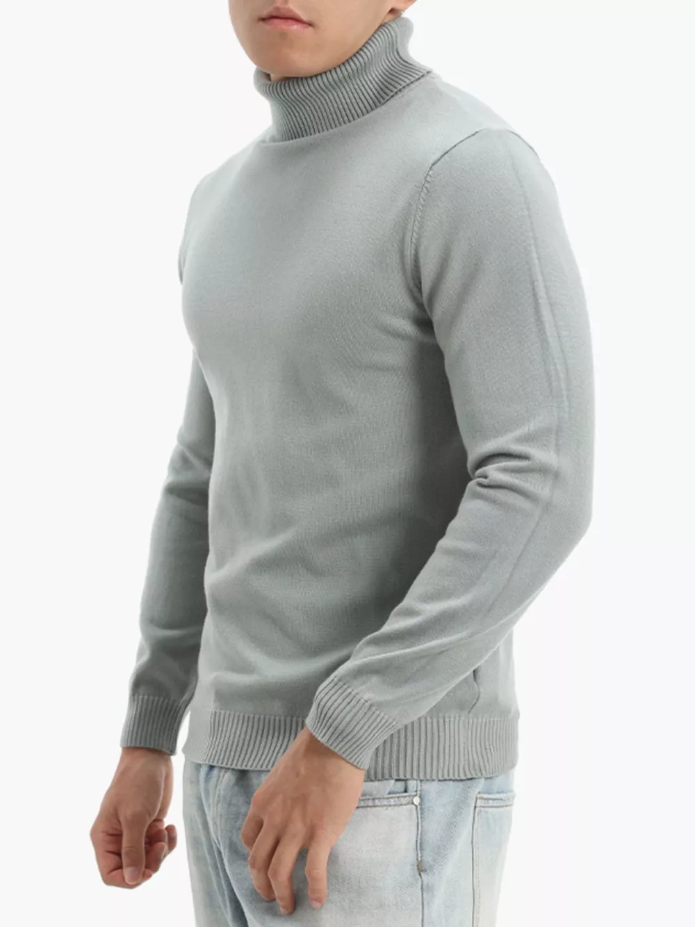 Men's Plus Size Slim-Fit Turtleneck Sweater, image 2