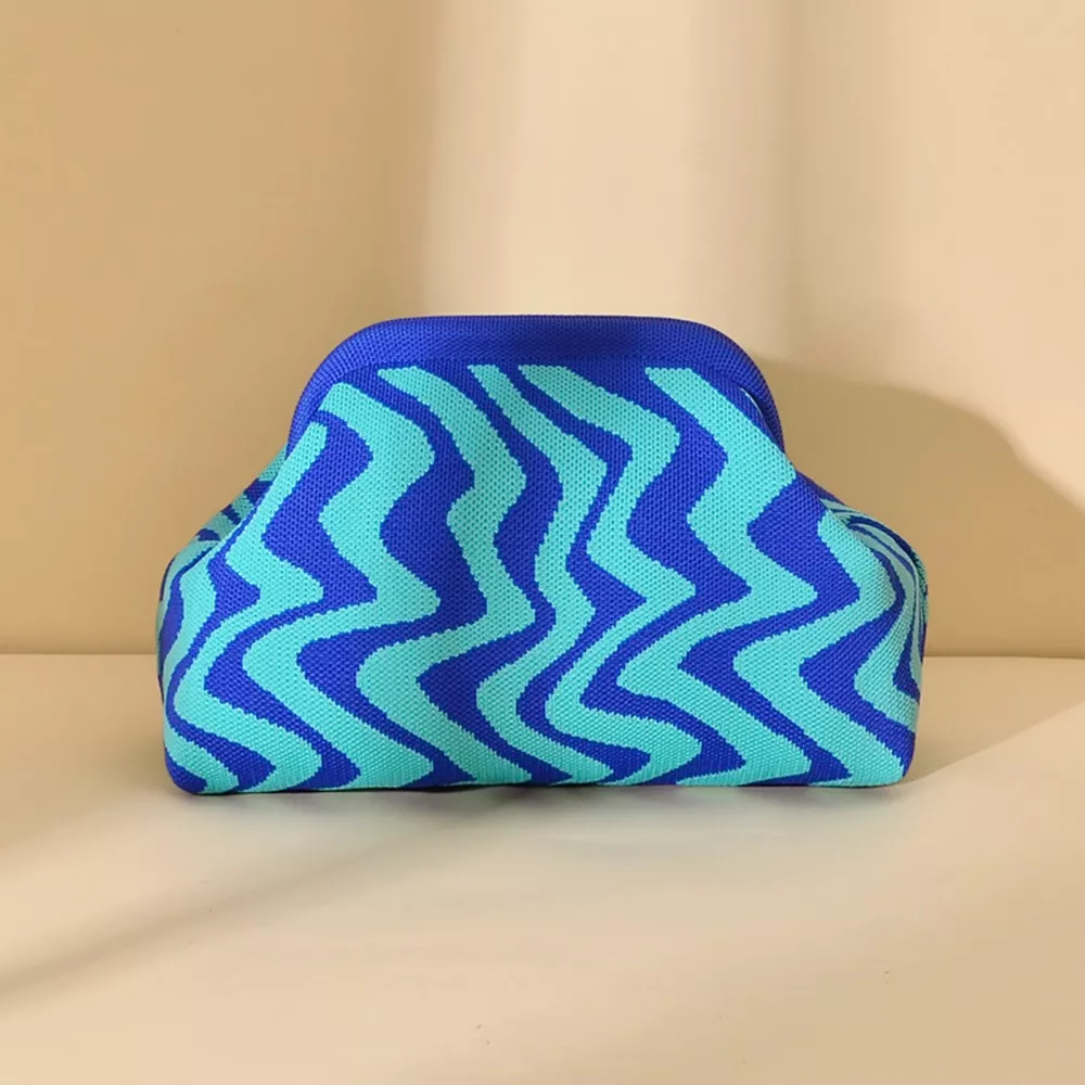 Portable Contrast Knit Clutch, image 16