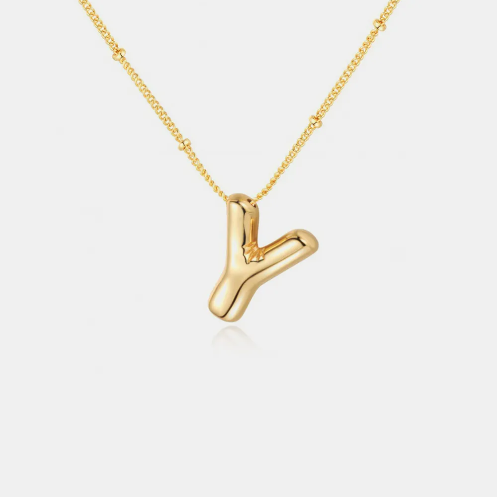 Gold-Plated Bubble Initial Necklace, image 5