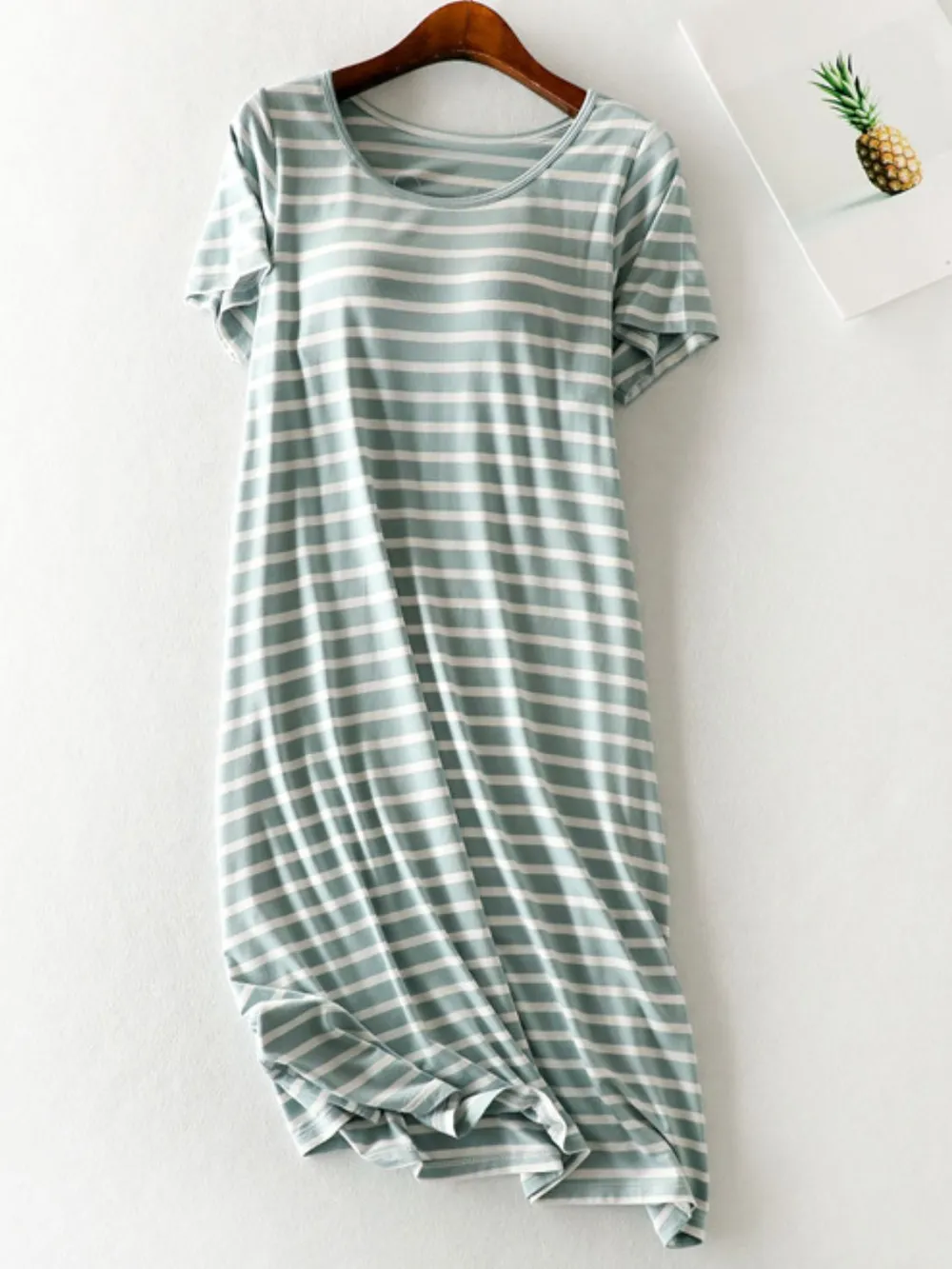 Striped Round Neck Short Sleeve Dress, image 12