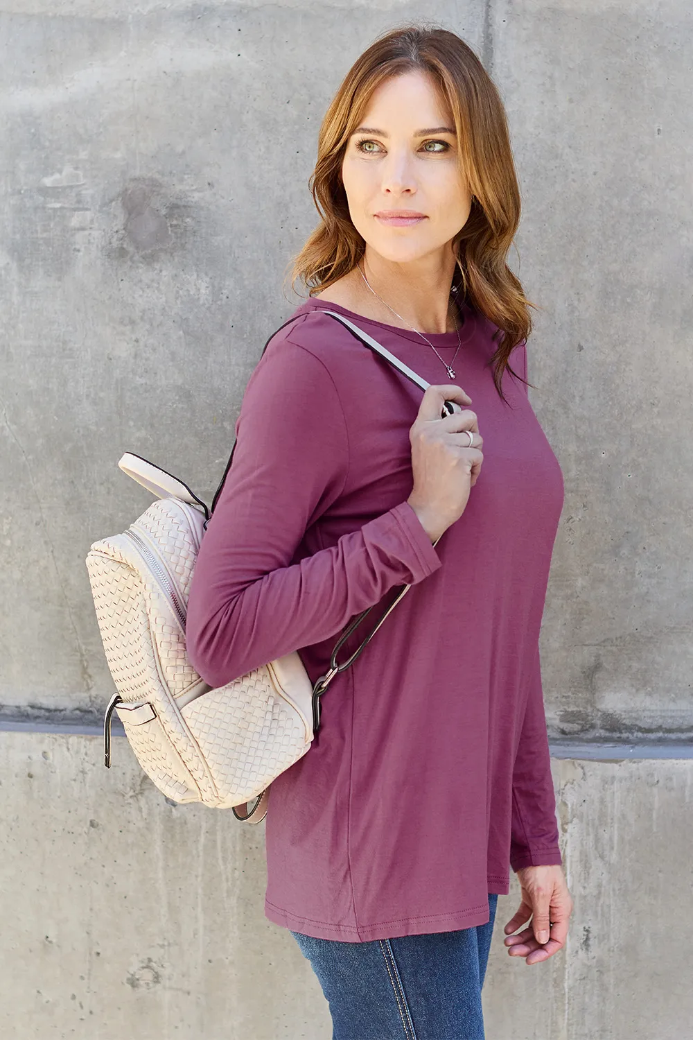 Full Size Round Neck Long Sleeve Top, image 17