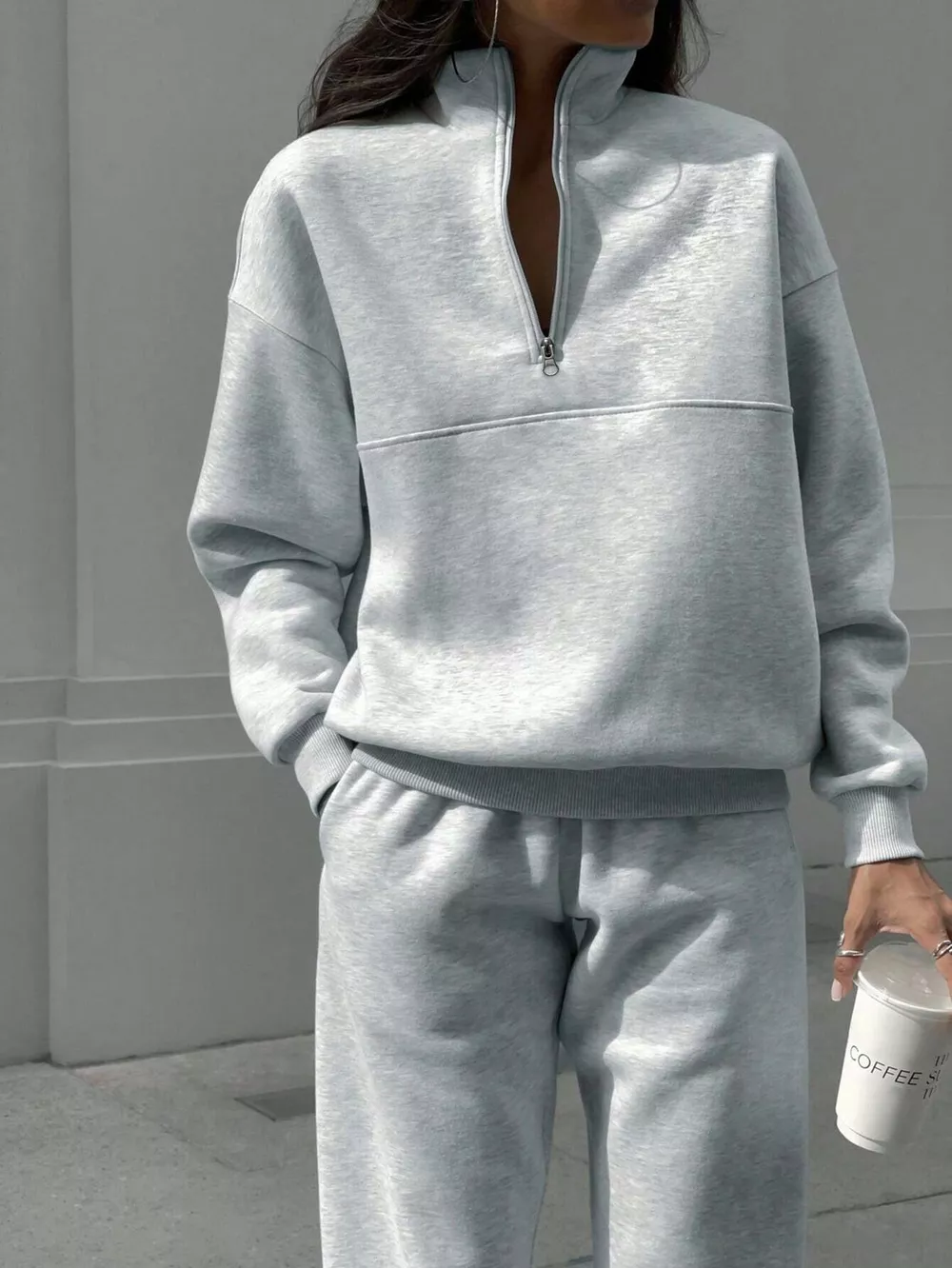 Half Zip Sweatshirt and Pants Set, image 2