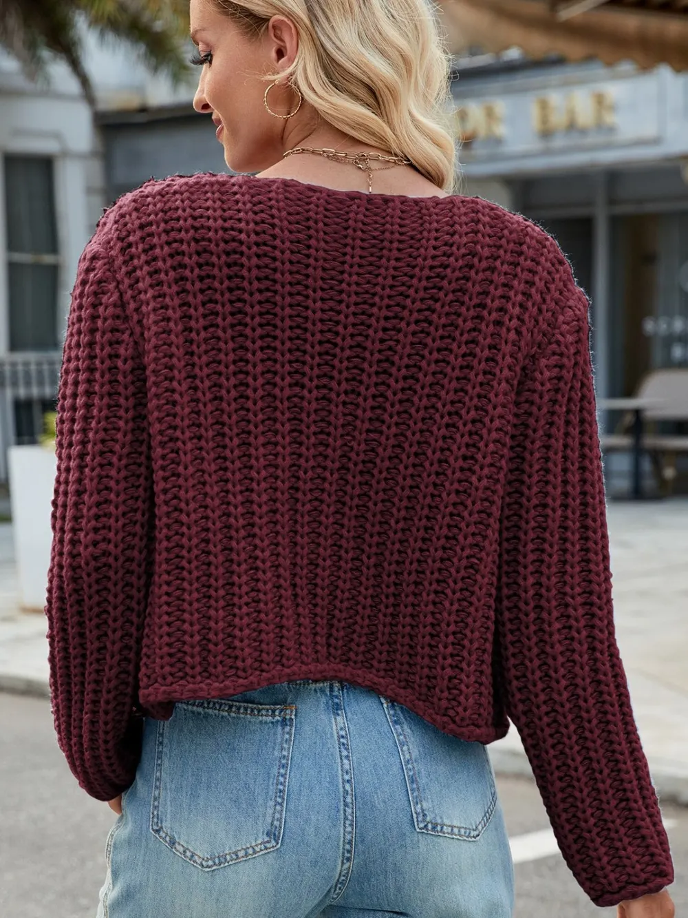 Round Neck Button Up Cardigan with Pockets, image 27