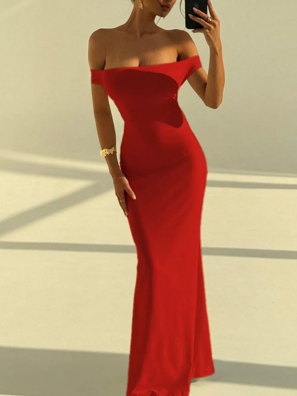 Backless Off-Shoulder Bodycon Mermaid Maxi Dress, image 13