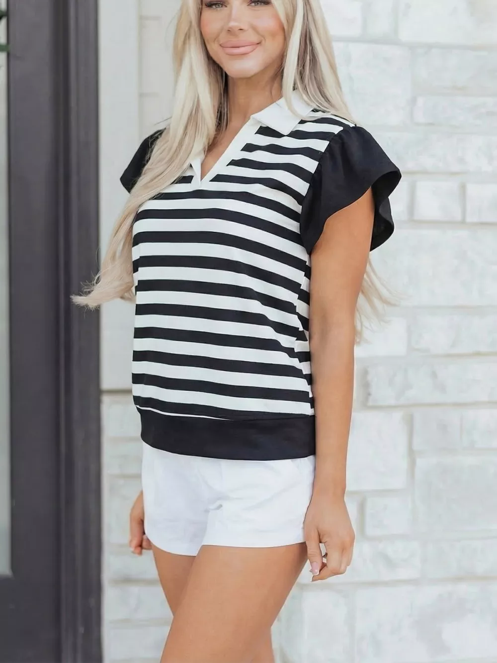 Striped Ruffled Sleeve Blouse, image 14