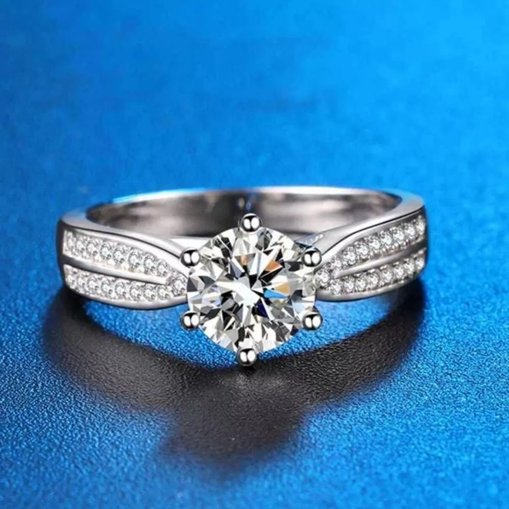 3 Carat 925 Sterling Silver Moissanite Geometric Ring, image 4