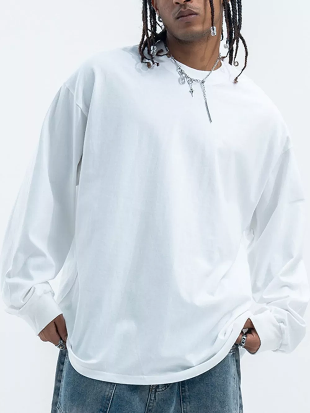 Men's Round Neck Long Sleeve T-Shirt, image 6
