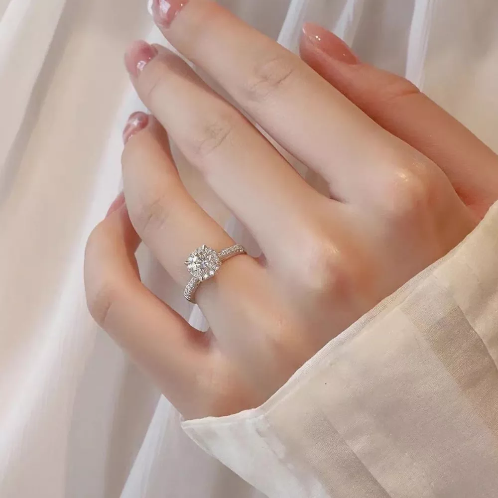 1 Carat 925 Sterling Silver Moissanite Ring, image 2