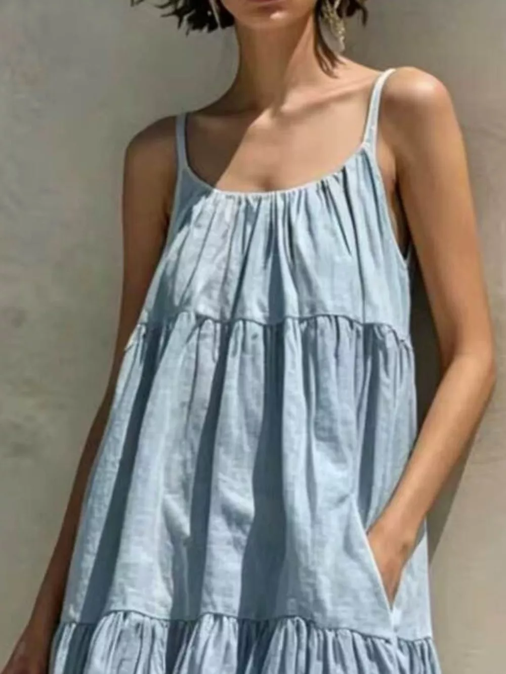 Tiered Scoop Neck Maxi Dress, image 6