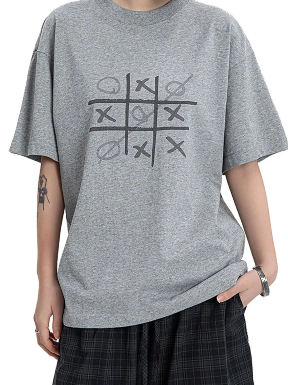 Men's Gaming Tic Tac Toe Graphic Round Neck T-Shirt, image 8