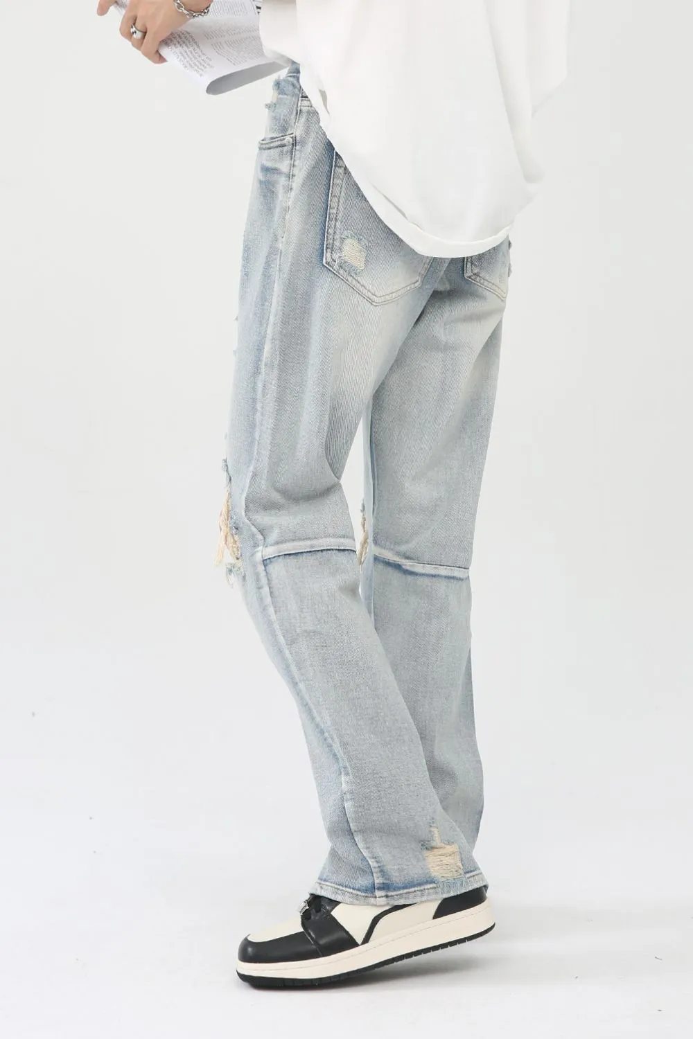 Men's Distressed Slit Jeans, image 3
