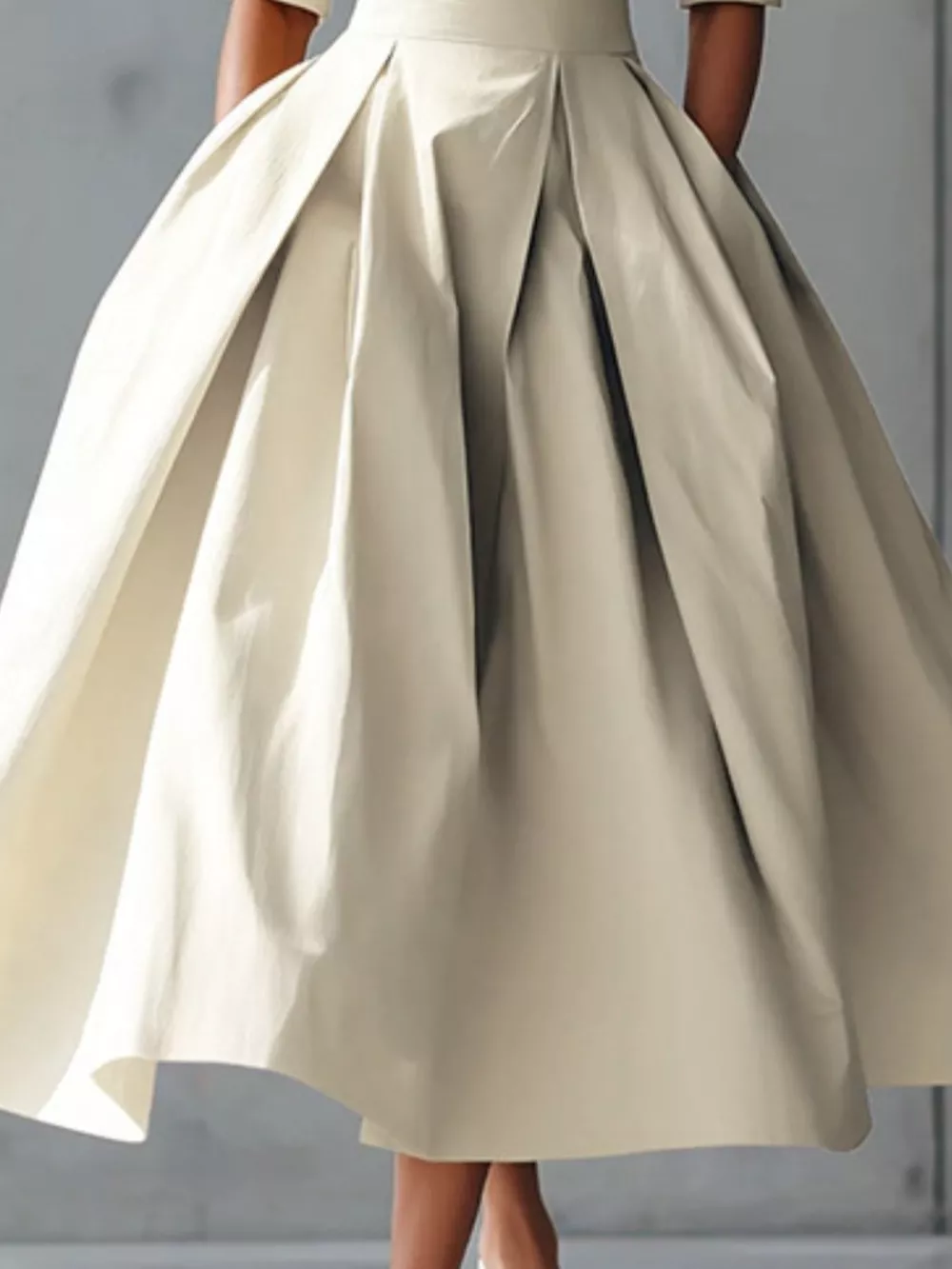 Round Neck A-Line Midi Dress, image 10