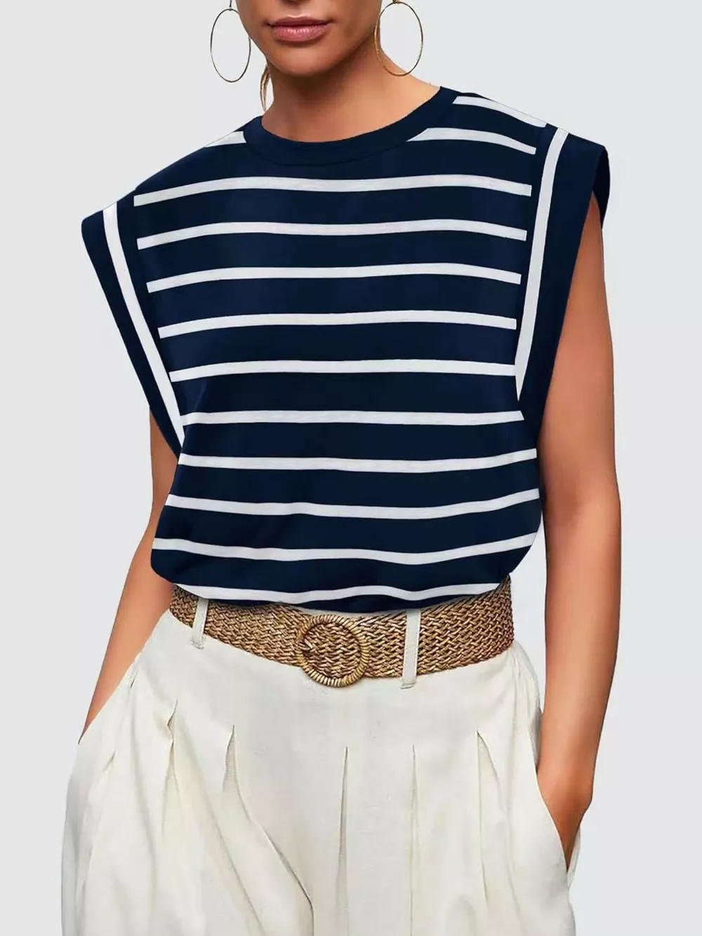 Striped Round Neck Tank, image 16