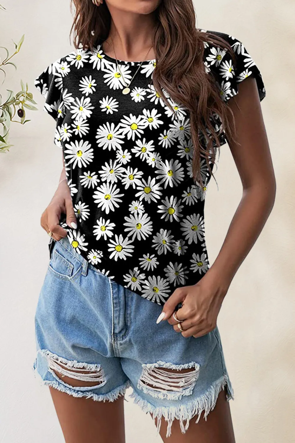Printed Round Neck Short Sleeve T-Shirt, image 8