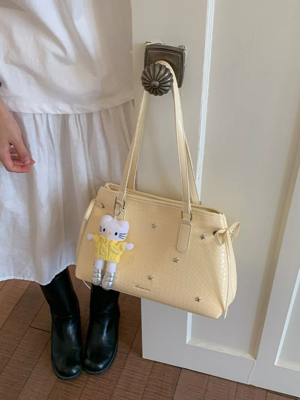 PU Leather Convertible Tote Bag, image 2