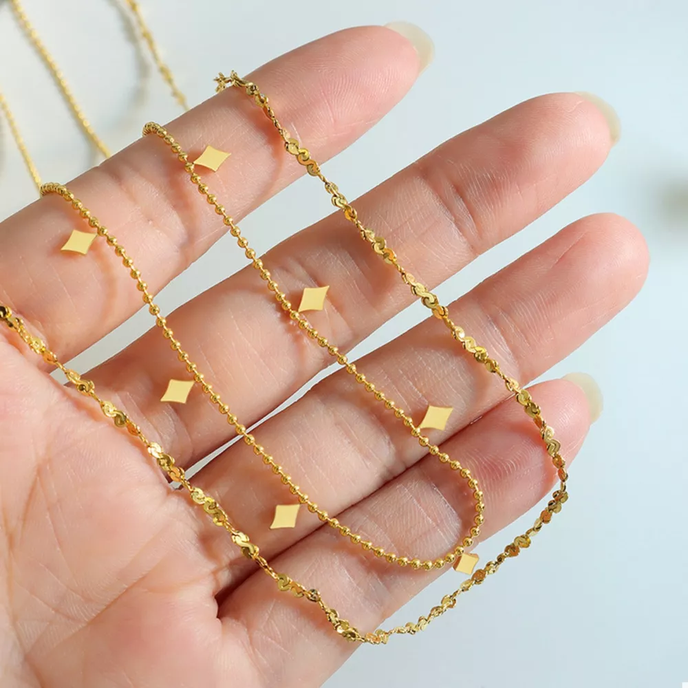 18K Gold-Plated Titanium Steel Layered Necklace, image 7