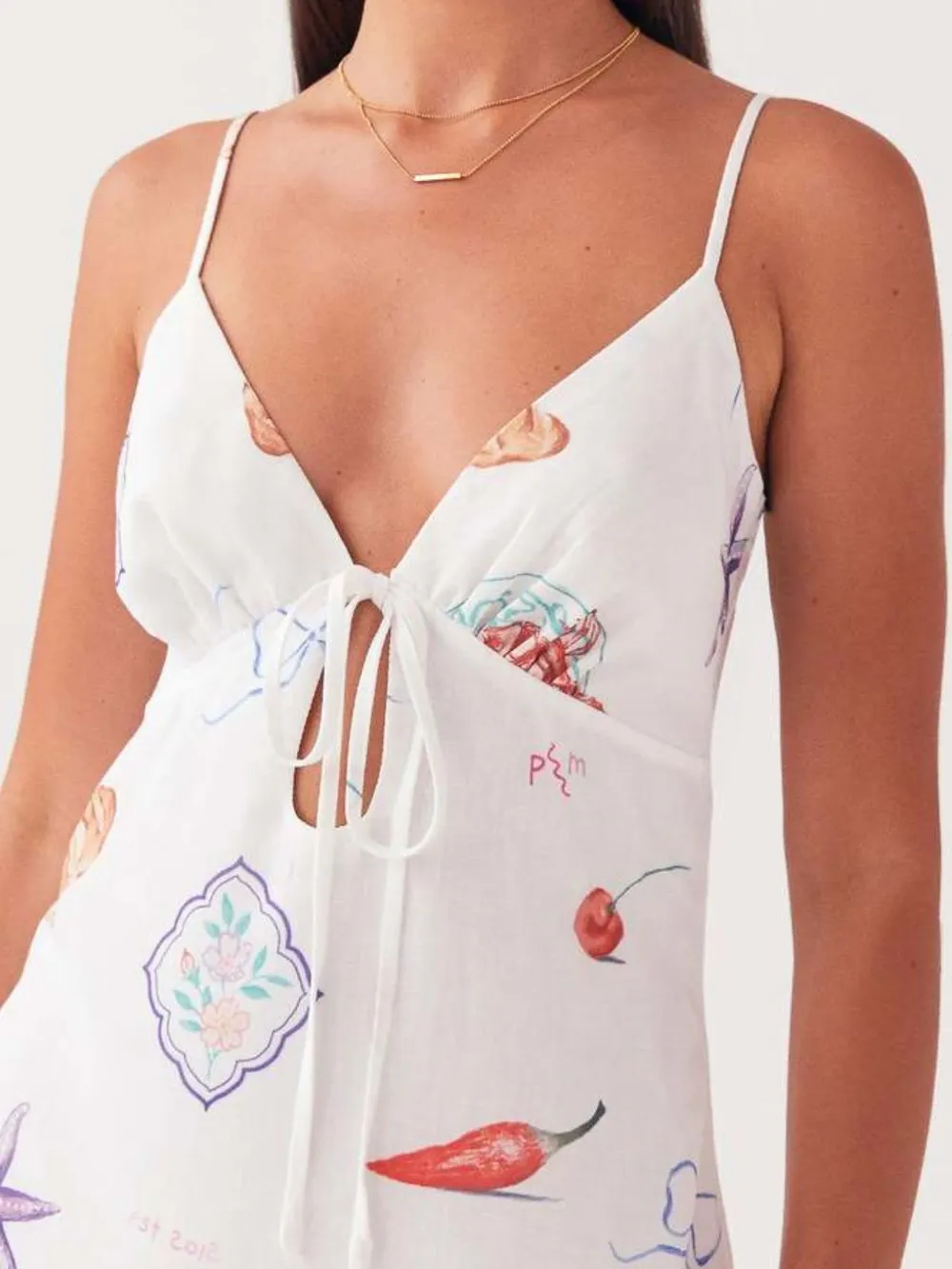Tie-Front Mini Cami Dress, image 3