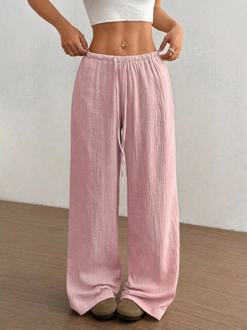 Wide-Leg Drawstring Pants, image 14