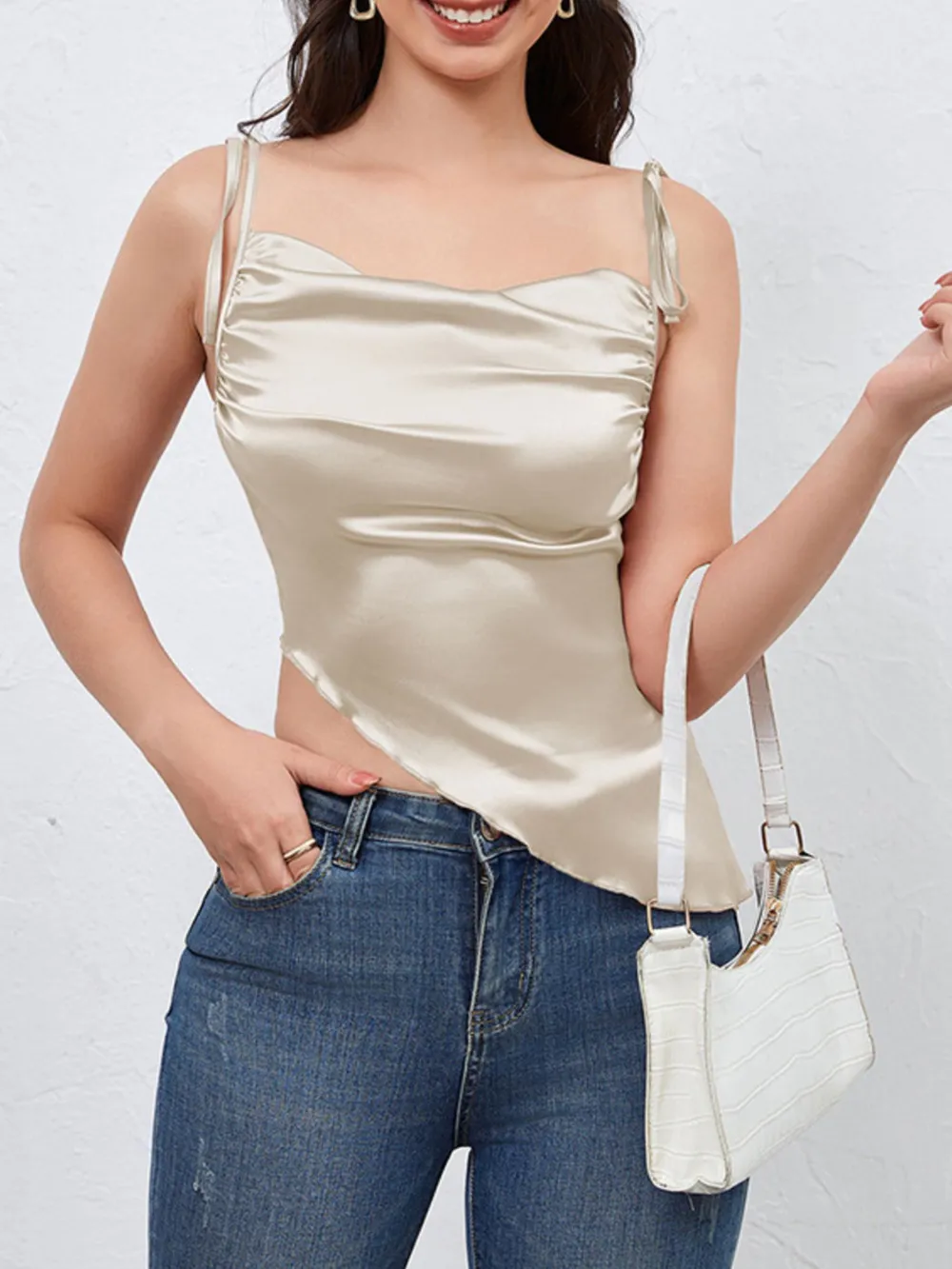 Asymmetrical Tie Shoulder Cami