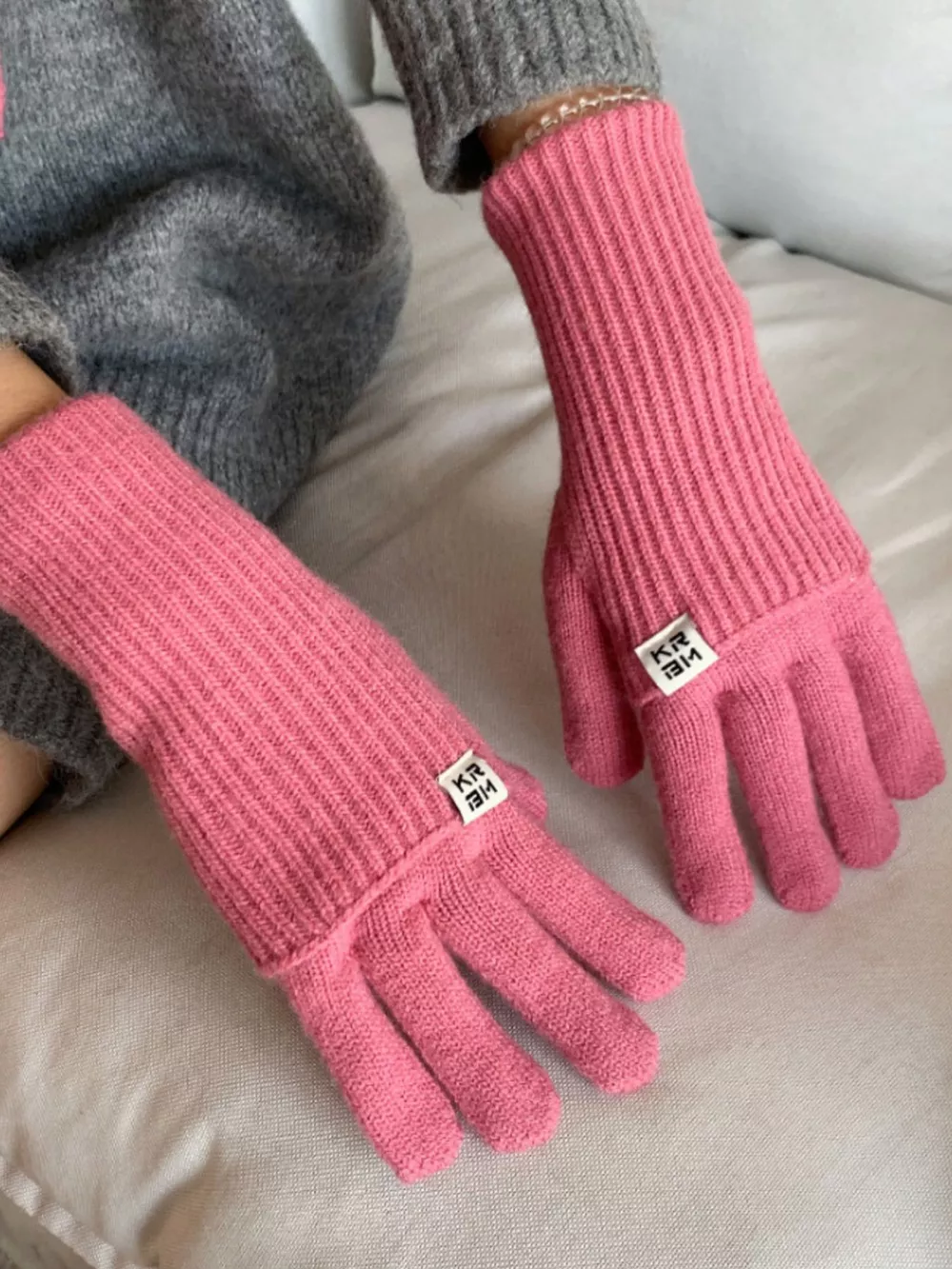 Ribbed Knit Winter Gloves, image 3
