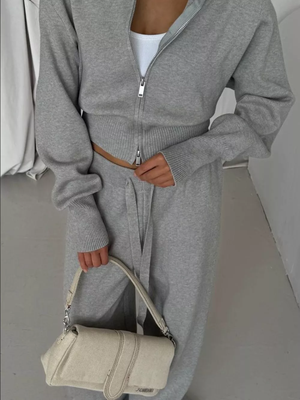 Zip-Up Outerwear and Drawstring Pants Set, image 9
