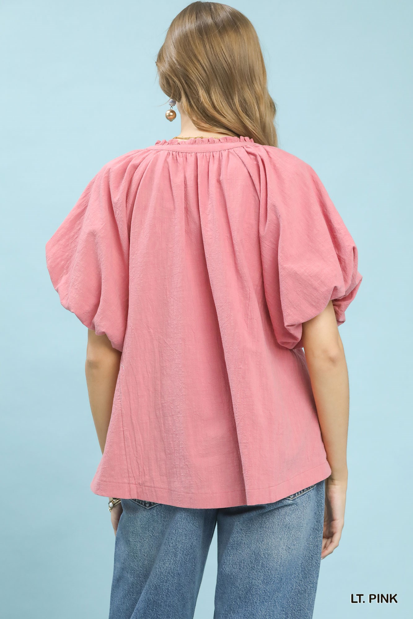 Lace Inset Puff Sleeve Boho Blouse, image 4