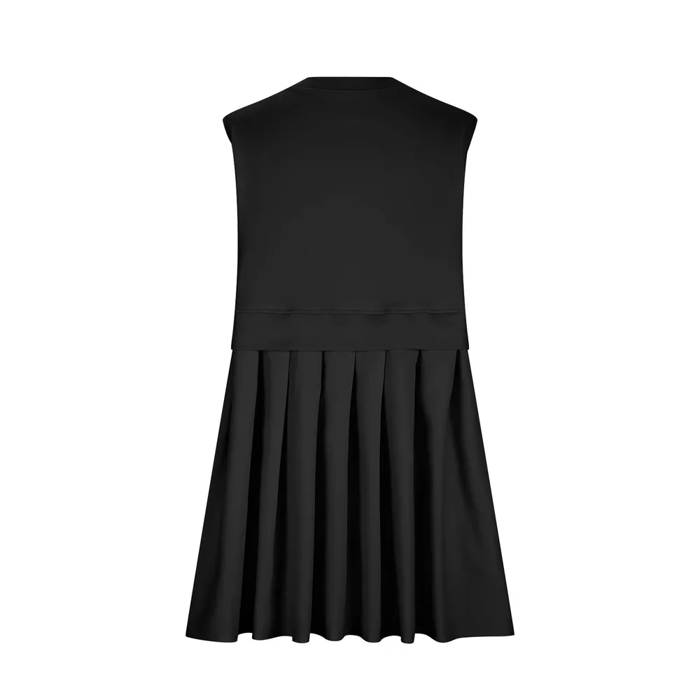 Pleated Round Neck Sleeveless Mini Dress, image 7